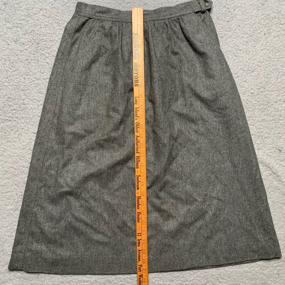 Evan Picone Saks Fifth Avenue Skirt Gray Wool 12 Union Made in USA midi - Picture 3 of 12
